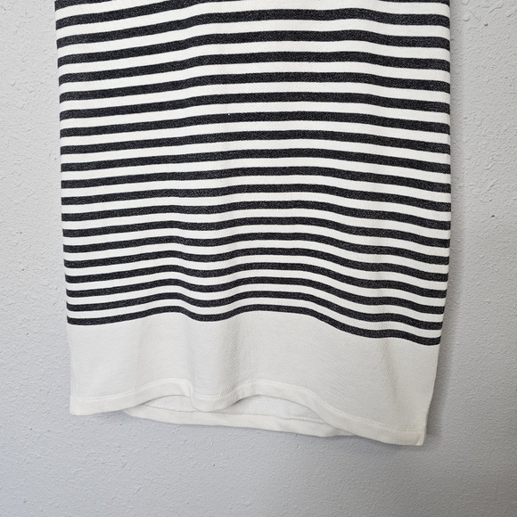 BCBG‎ MaxAzria Womens Mini Sweatshirt Dress XS Draped Back Short Sleeve Striped - Picture 3 of 9